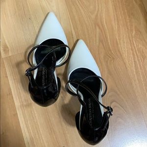 Christian Siriano black and white heels